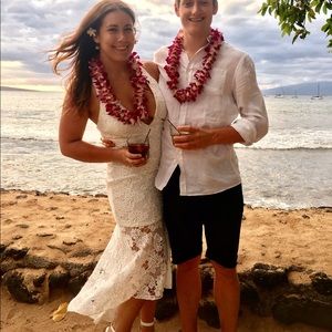 White Lace Halter Dress